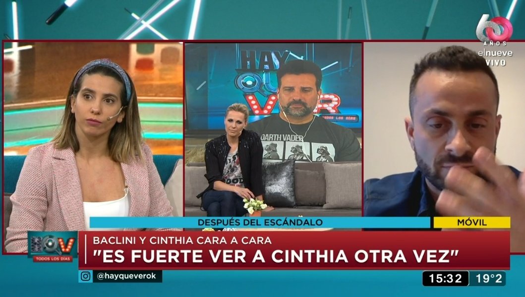 "Es fuerte ver a <a href="/cinthifernandez/">Cinthia Fernandez</a> otra vez" 
<a href="/mbaclini/">Martin Baclini</a>
@HayQueVerOK 
<a href="/canal9oficial/">El Nueve</a> 
<a href="/laflia_ok/">Laflia</a>