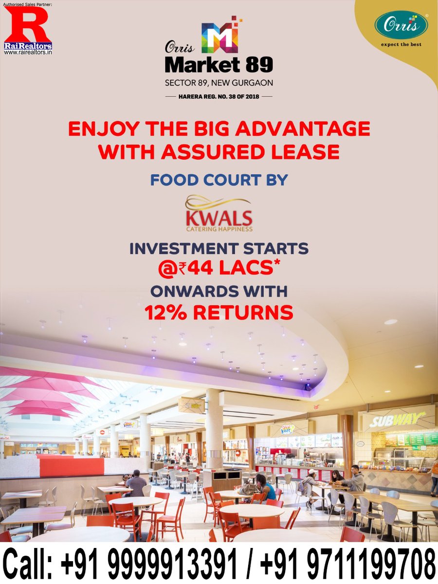 orrismarket89's tweet photo. #HighStreetRetail #RoadFacingShops #CommercialProject #OrrisMarket89 #OrrisMarketCity in #Sector89 #NewGurgaon. Offering #RetailShops, #FoodCourts #Restaurants by #KWALS & #StudioApartments with 12% @AssuredReturn in #Gurugram.
All starting @30Lacs with #minimumrentguaranteed https://t.co/OwKSnbH9hF