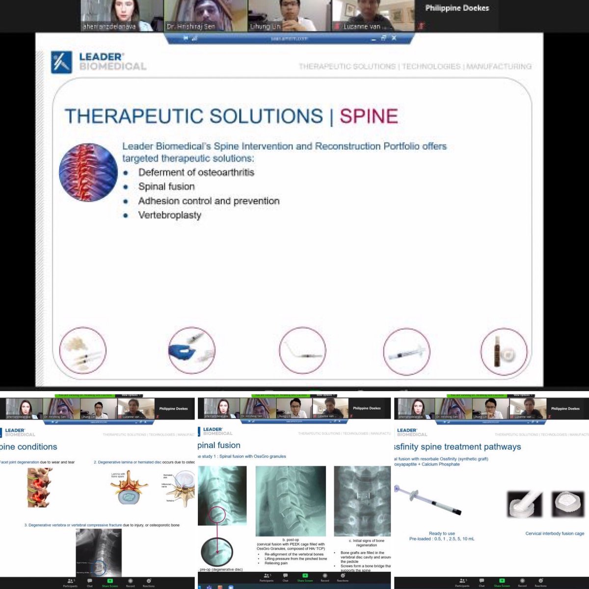 LeaderBiomed's tweet photo. Thank you Alba Herranz de la Nava and Dr. Hrishiraj Sen for conduction another in-depth, interactive, and engaging orientation session with new customers today, on our Spine Intervention Portfolio.
#trainingsession #leadersarelearners #productdiscovery #extendingyourreach https://t.co/mRXsyZbUBW