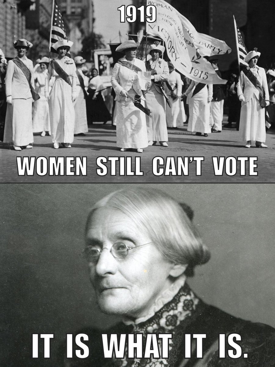 memeiswhatitis's tweet photo. IT IS WHAT IT IS: American History.
Profiles in Not Giving a F*ck, #31 - Susan B. Anthony.

No wonder it took so long.

#DonaldTrump #ItIsWhatItIs https://t.co/BkHxljHSI9
