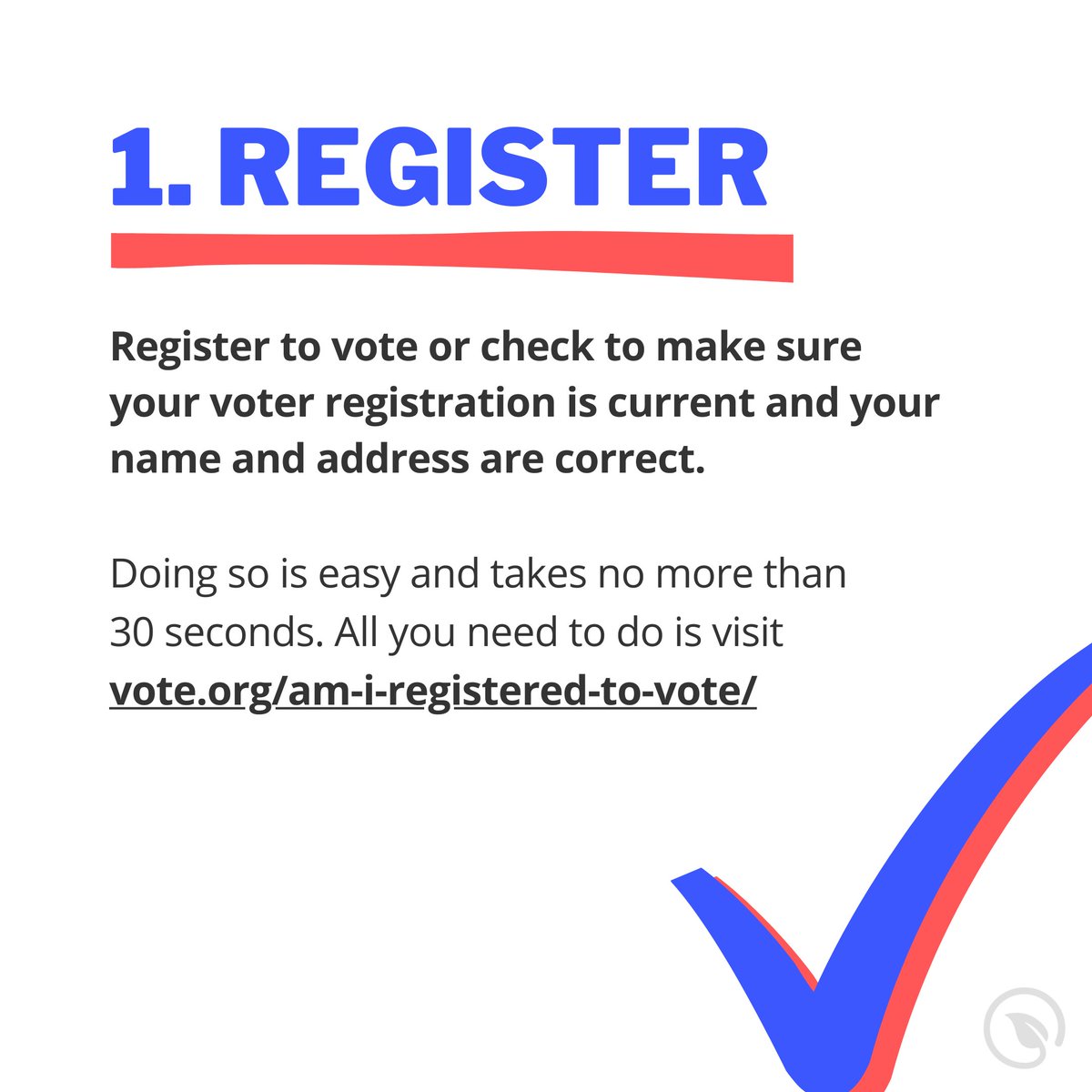 We're 52 days away from the General Election. Start by registering to  #vote   (or checking to make sure your registration is current and your address is correct) at  https://www.vote.org/am-i-registered-to-vote/Then take two minutes to request your mail-in/absentee ballot at  http://vote.org/absentee-ballot/
