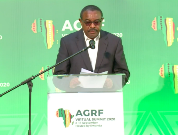 TheAGRF's tweet photo. “To say these are difficult times would be an understatement, but we cannot lose our focus on our Agricultural transformation. We must keep our focus” - @HMDessalegn Former Prime Minister of Ethiopia #GrowTheContinent #PresidentialSummit #AGRF2020 https://t.co/W9gZ5fqeOJ