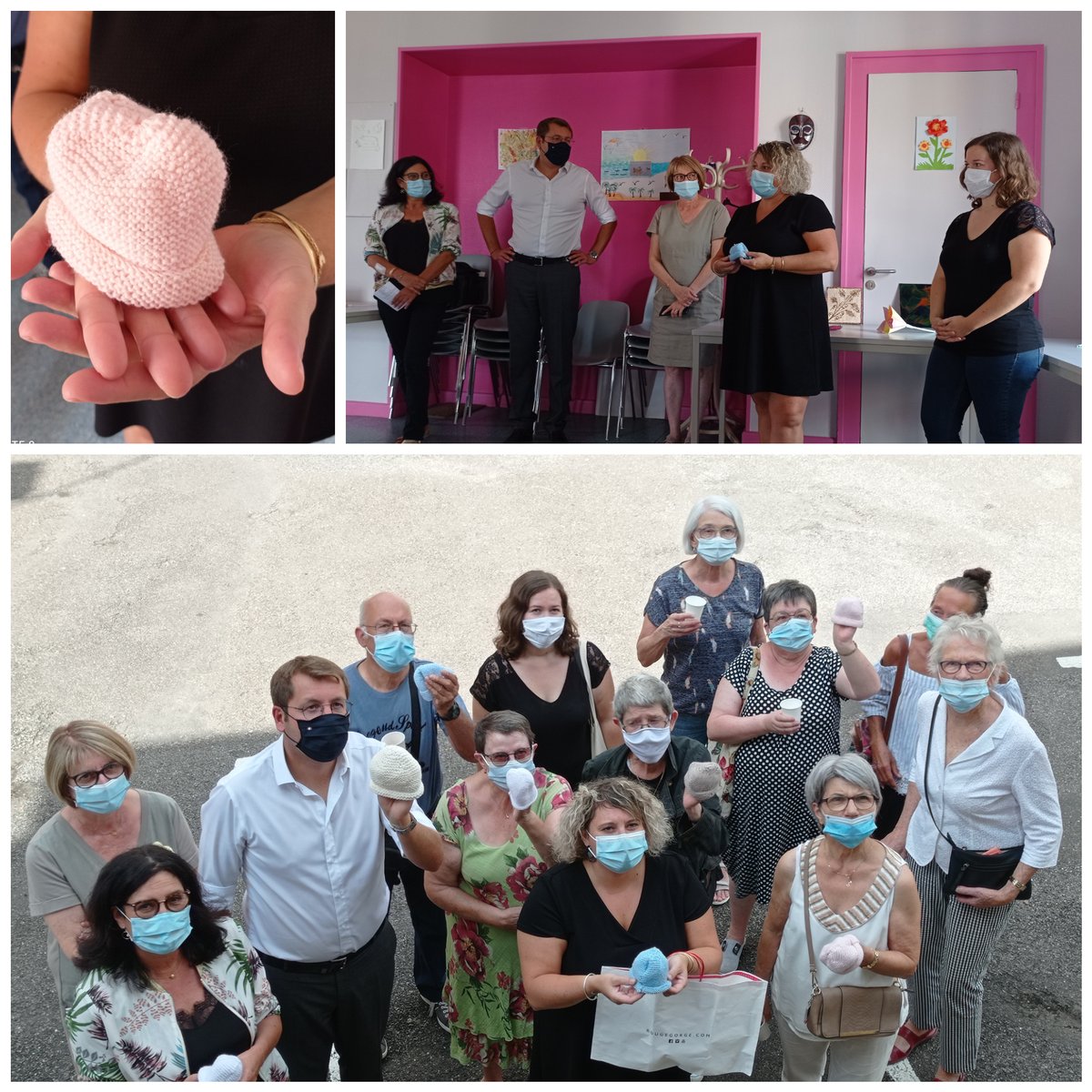 Merci aux 13 retraités Vésuliens qui ont confectionné des bonnets au profit des bébés du service de néonatalogie dans le cadre d’un appel à projet «Prévenir et lutter contre l’isolement social » porté par le CCAS P. Burthey, avec le soutien financier du GIE IMPA
#gh70
#solidarite