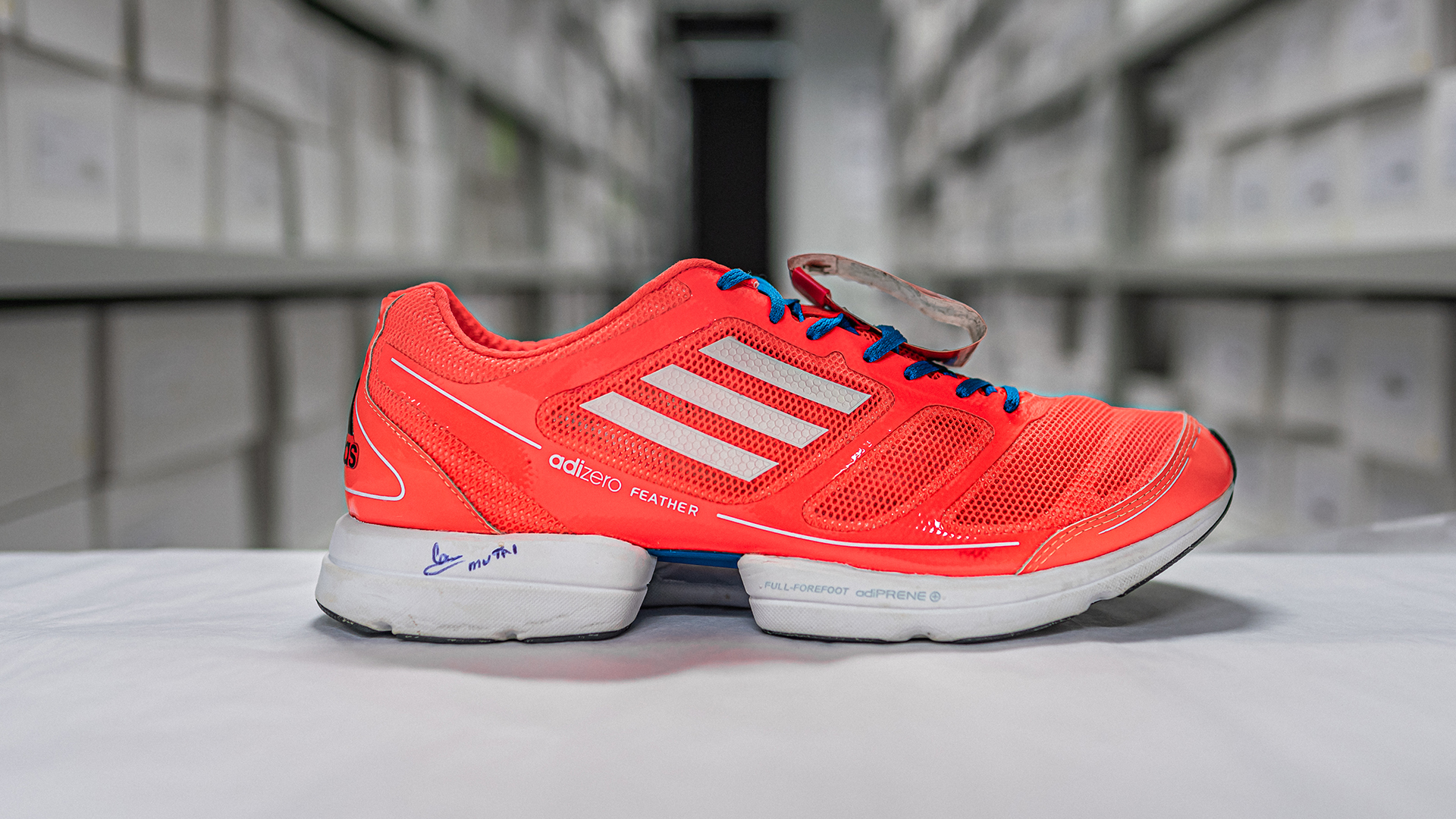 adidas Running on "At the 2011 Boston Marathon, Geoffrey Kiprono Mutai sped through the streets of Boston in the adizero Feather in a lightning-fast time of 2:03.02. It may not have