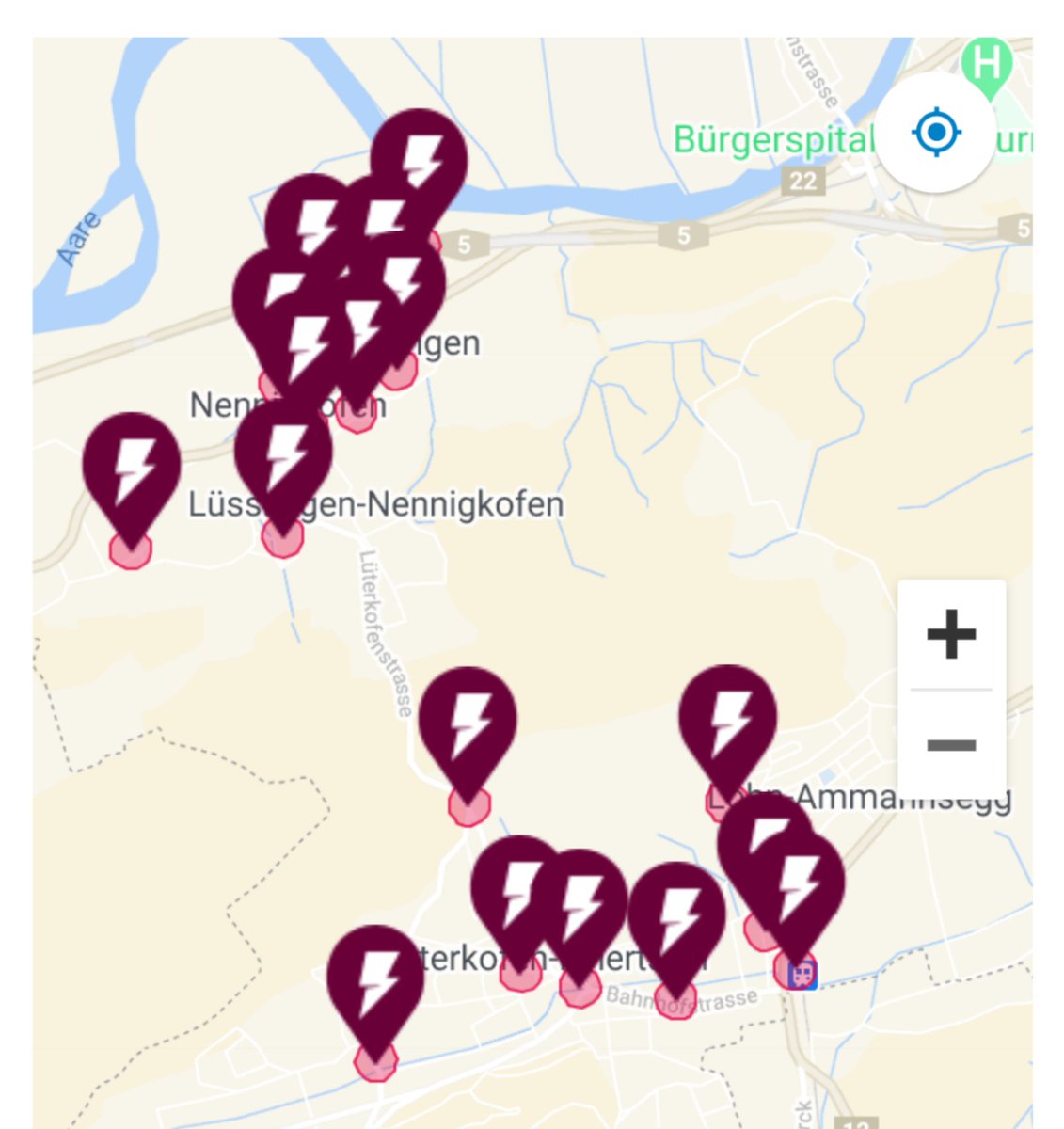 #Realtime Meldungen der Störfälle. Schön wäre wenn man die Trafokreise sehen würde. <a href="/bkw/">BKW</a> sonst sehr cool gemacht!