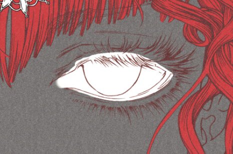 solo red hair 1girl close-up bangs eye focus blunt bangs  illustration images