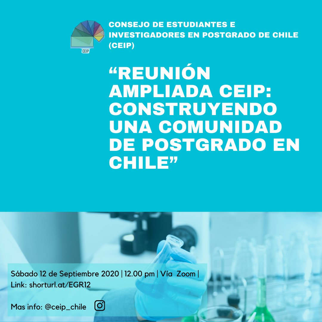 ceipchile1's tweet photo. Los esperamos mañana para comenzar a construir comunidad de investigadores en postgrado! SAbado 12/12.00h
https//bit.ly/3inFvtW https://t.co/MVt2qf0NOK