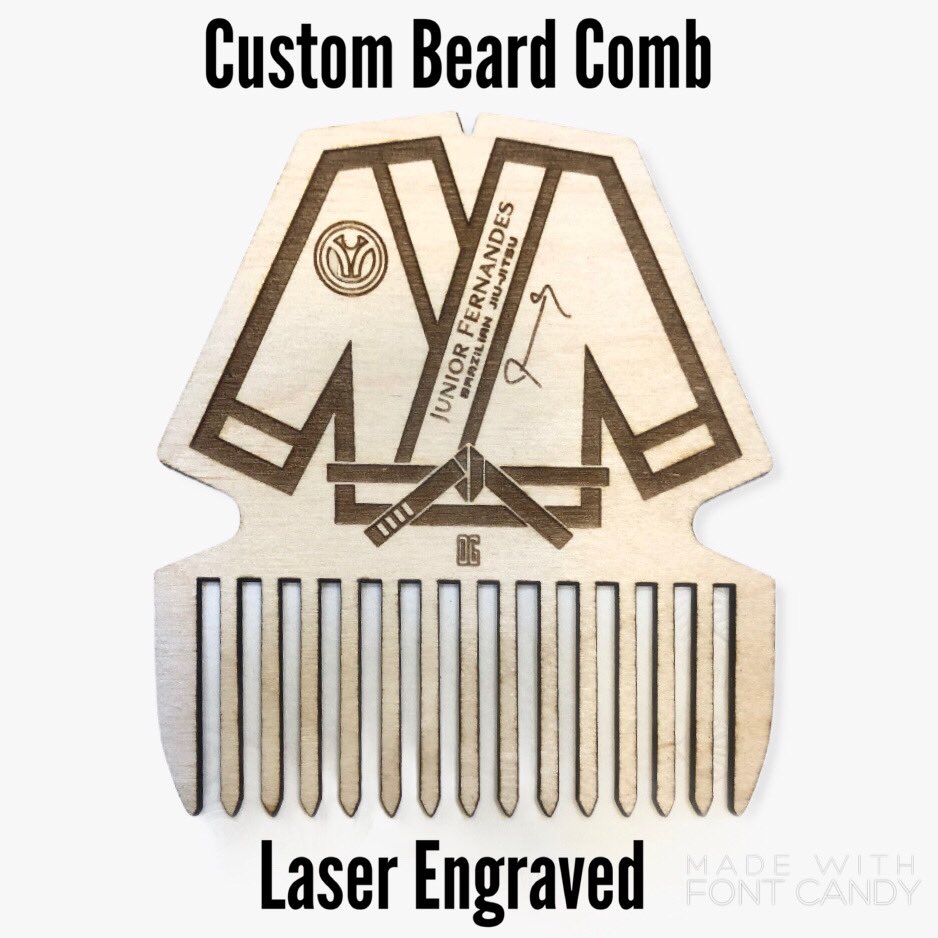 uniqkool's tweet image. Another custom order, engraved comb for beard or mustaches!  #bjjgifts #mustachecomb #beardcombs #customgift #jiujitsugifts #madefromscratch #azmade #gilbertaz2020 #laserengravedgifts #eastvalleyaz #uniqkool #chandleraz #phoenixarizona #jrfernandez