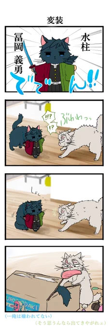 #さねぎゆ版深夜の創作60分一本勝負
お題「変装」お借りしました!
自分でもどうかと思ったのですが、
人型で何も思い浮かばなかったのでネコチャンで失礼しますっ! 