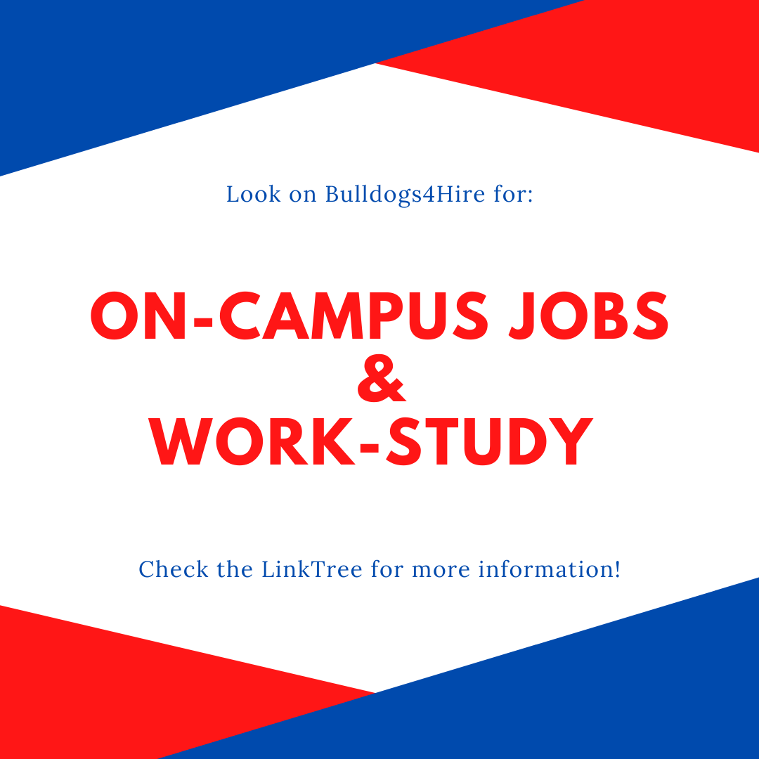 DsuKathy's tweet photo. Still looking for an on-campus job/work-study? Follow the link in the description! #dsucareer #desalesU #Bulldogs4HIRE https://t.co/SDr1GnILxq