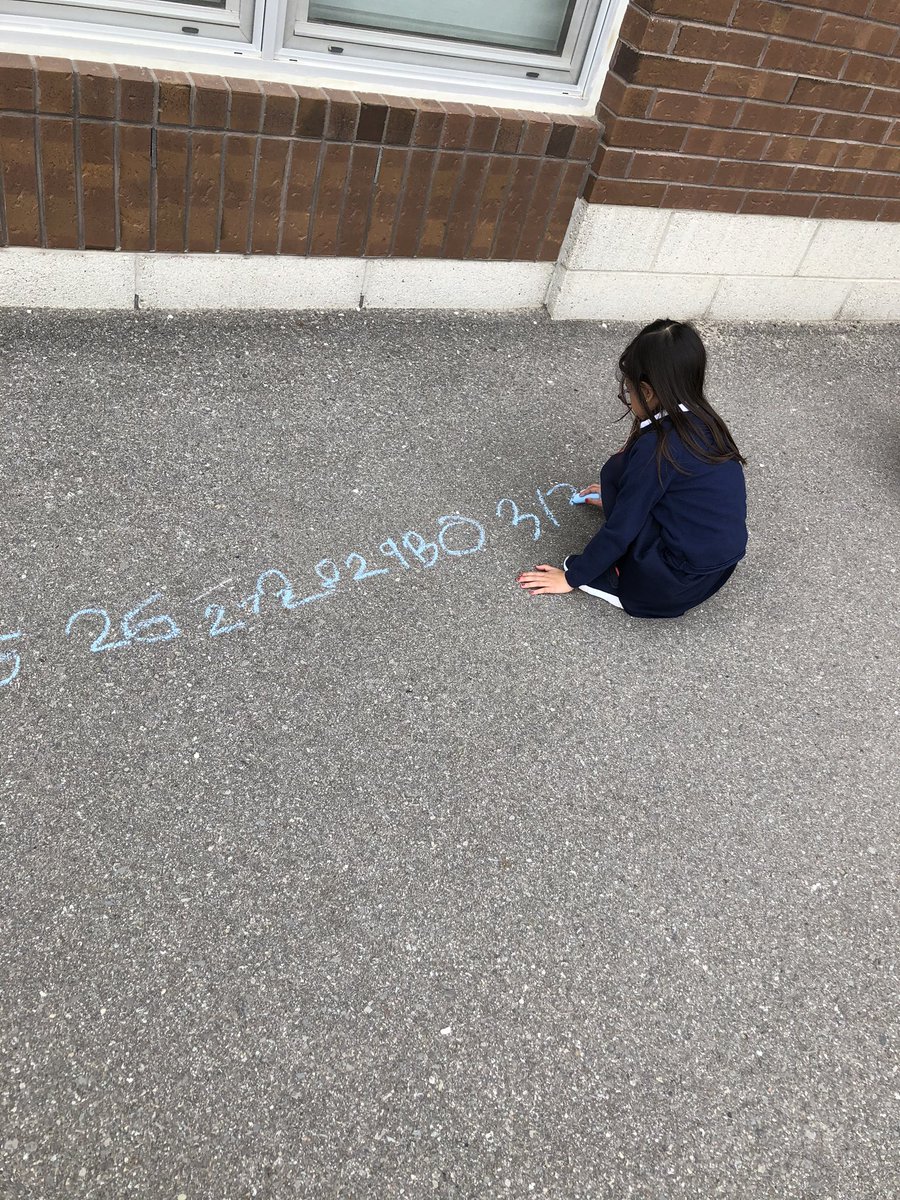 First day of school fun!Students enjoyed practising their numbers using chalk while social distancing. <a href="/PFS_YCDSB/">PopeFrancis_YCDSB</a>