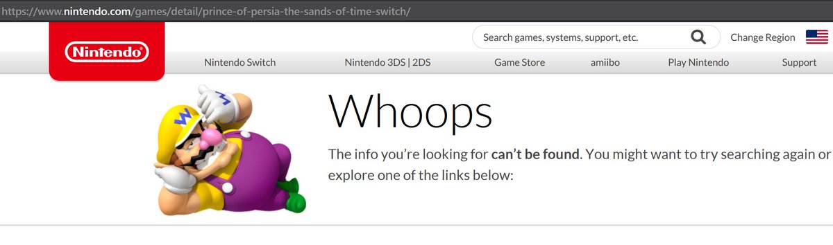 れんか うちのpcブラウザのurl履歴を検索したら Ubi公式サイトに当初は掲載されていた 北米 任天堂公式サイトへの プリンス オブ ペルシャ 時間の砂 リメイク のリンクが残っていました ページ内容は見れませんが T Co Q5hwpja8uf
