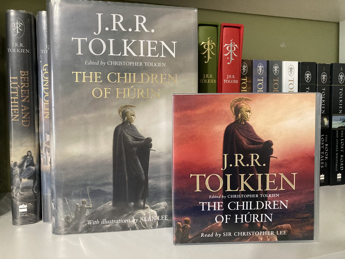  #TolkienEveryday Day 49 The Children of Húrin audiobook, beautifully narrated by Sir Christopher Lee, and with and introduction read by Christopher Tolkien!
