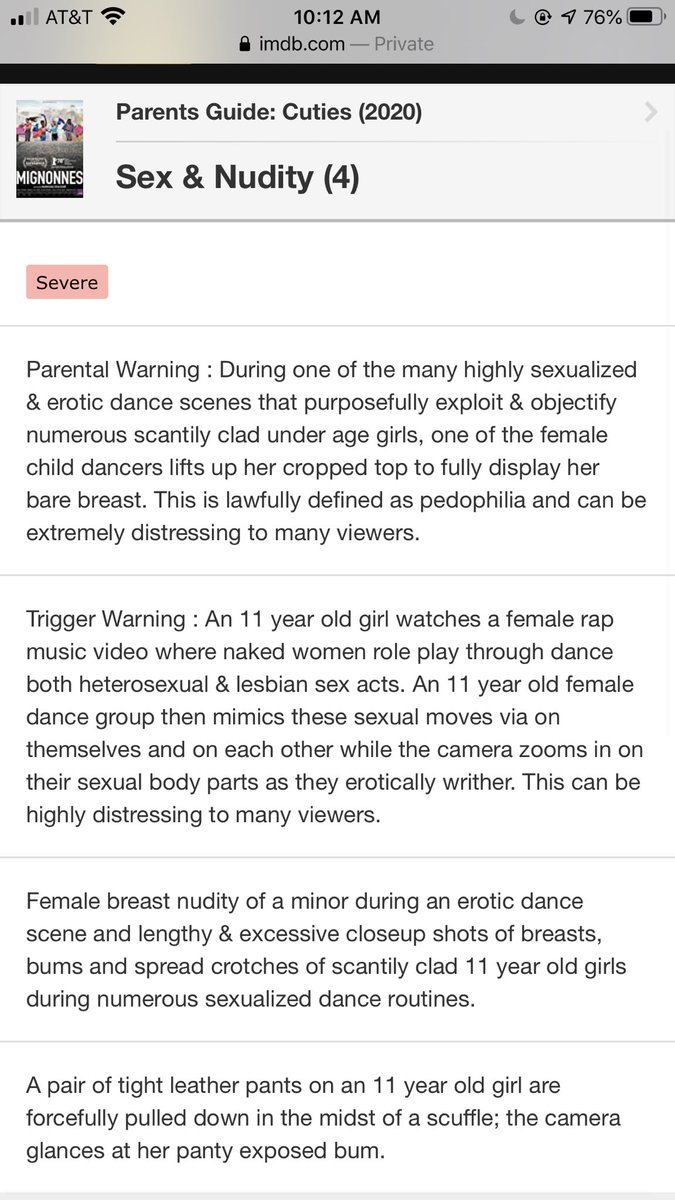 PositiveOne10's tweet photo. @iamvaibhavkr Yesterday on the IMDb w/site the category 'Severe' was used to characterise the scenes of Sex &amp; Nudity in the film. Today it seems those 'Severe' categories have been downgraded to 'Mild' https://t.co/7gm5kGdPxA
