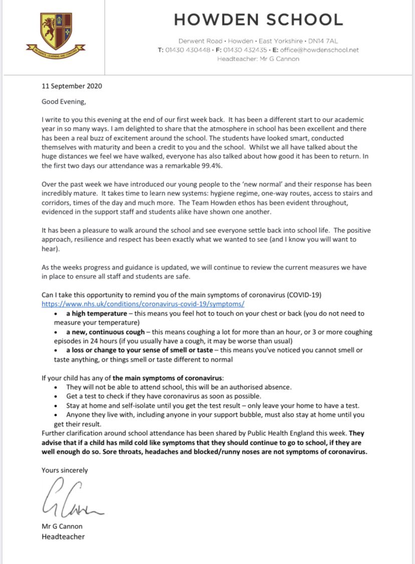 Please see letter below that has gone out to parents and carers today. Have a good weekend everyone.