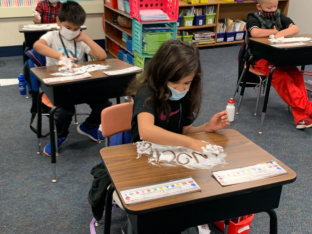 Check out this fun activity our second graders are doing at <a href="/RPSKarenWestern/">Karen Western</a>!  Shaving cream makes a spelling lesson even more fun and messy.