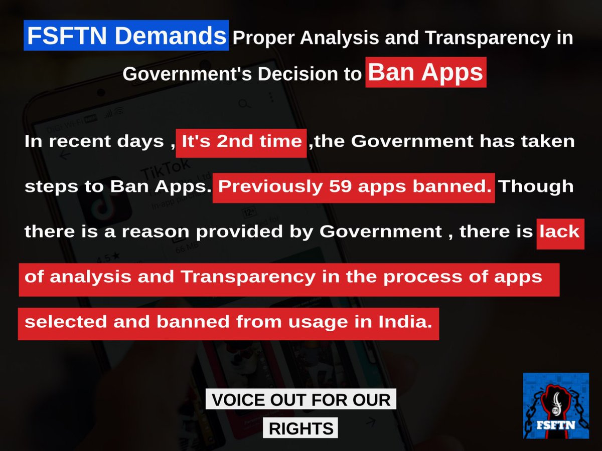 FSFTamilnadu's tweet image. Government Blocks 118 Mobile Apps Which are Prejudicial to Sovereignty and Integrity of India, Defence of India, Security of State and Public Order .

OFFICIAL PRESS RELEASE FROM GOVERNMENT 👇 pib.gov.in/PressReleasePa…

#FSFTN #AppBanNotaSolution #NeedDataProtection #PrivacyIssue