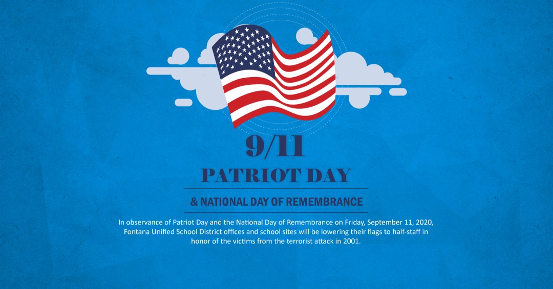 FUSD would like to take a moment to remember all those who lost their lives on September 11.  We would also like to thank all of the first responders who risk their lives to keep us all safe. 
#Neverforget #PatriotDay