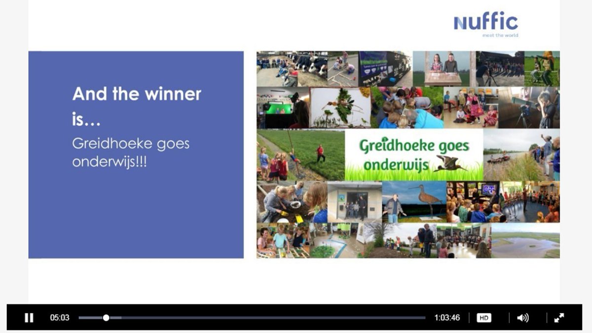 Grutsk! 🤩 Trots! 🤩 Proud! 
Vandaag is tijdens de (digitale) uitreiking bekend geworden dat we de <a href="/Nuffic/">Nuffic</a> Internationaliseringsprijs hebben gewonnen met het project Greidhoeke goes Onderwijs!
Een prachtige erkenning voor het ....
facebook.com/GreidhoekeOT7/…