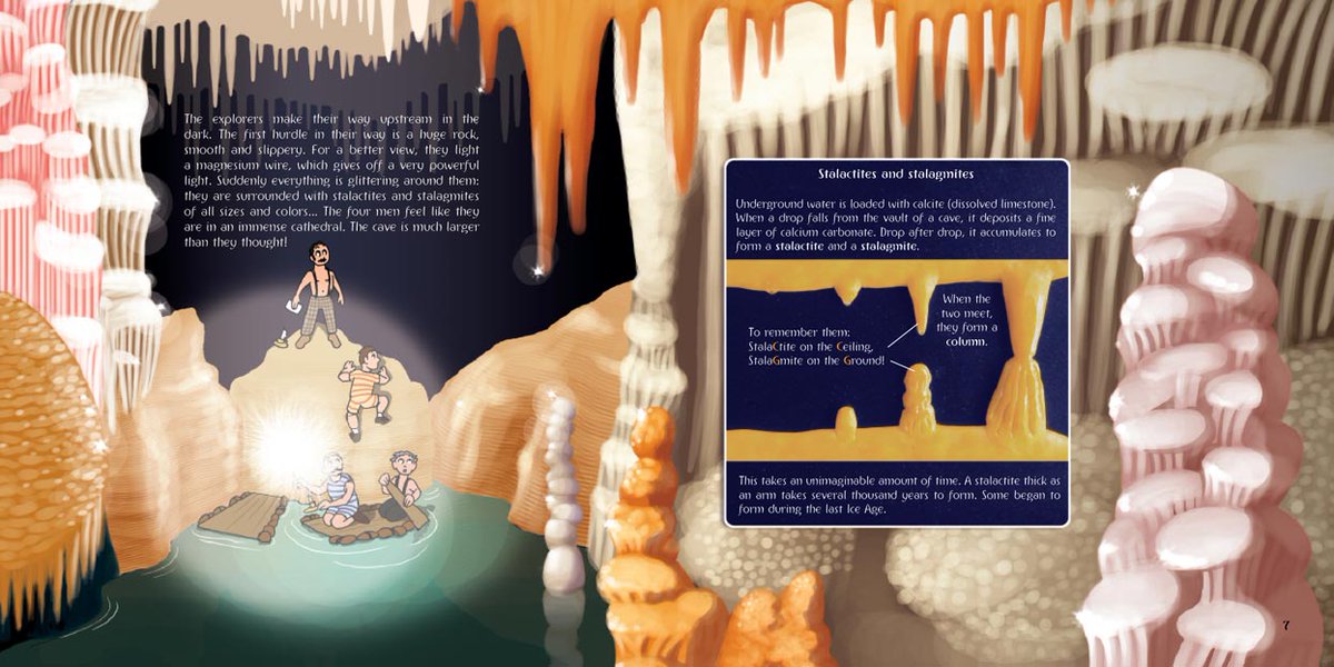 9. Discovering Jeita: A proper epic adventure and the true story of the exploration of this wonder of wonders, much of it directly from the man who first reached the grotto's endpoint. It’s full of geological features which I had a blast illustrating with clay models.