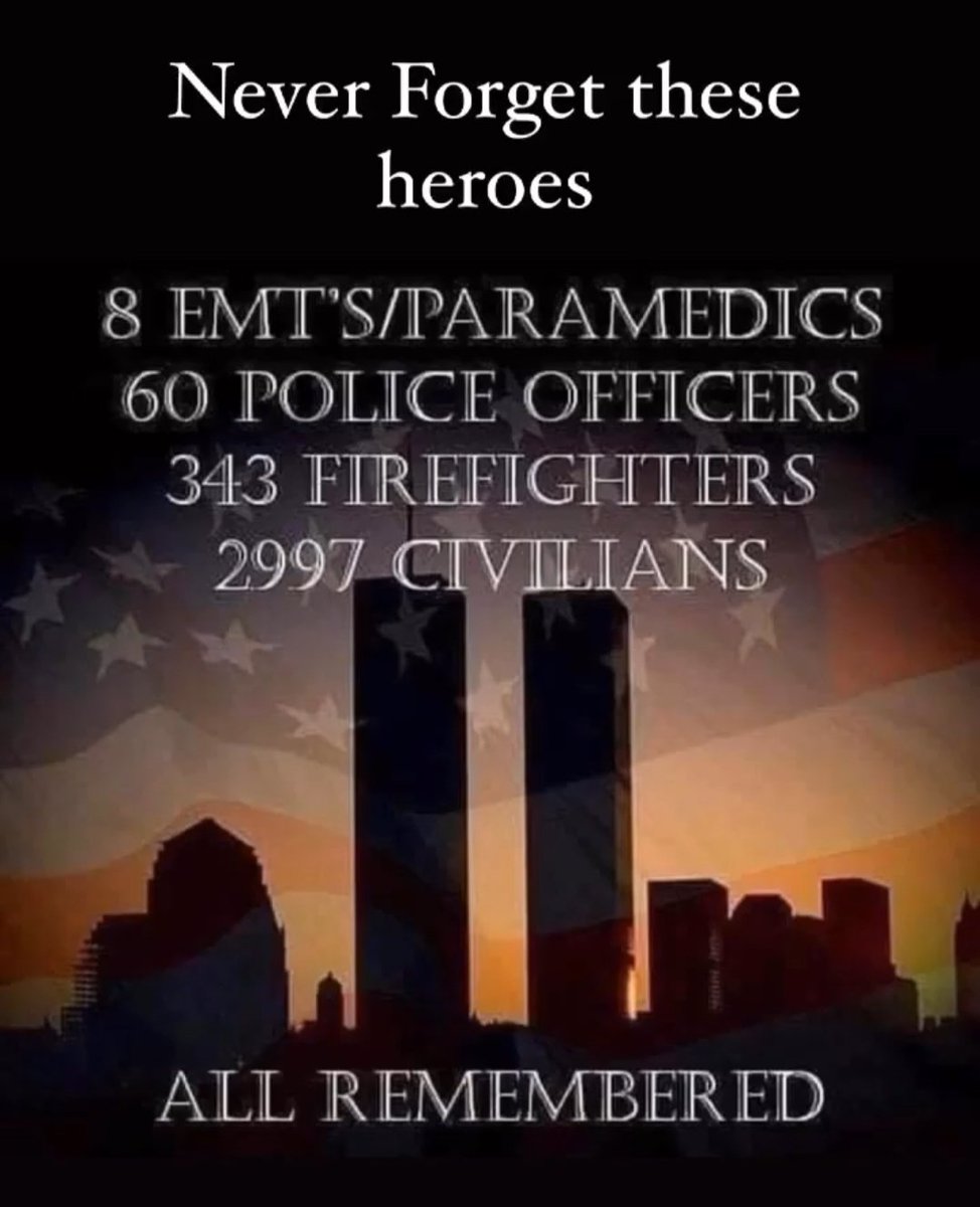 ChicagoPD19's tweet photo. I know exactly where I was when it happened.
I know I will #NeverForget!!!
Nowadays, it seems like many have forgotten.
God bless the souls of all the victims. God bless the families of all the victims.
#OneAmerican #TogetherWeStand https://t.co/a14uh9uJQO