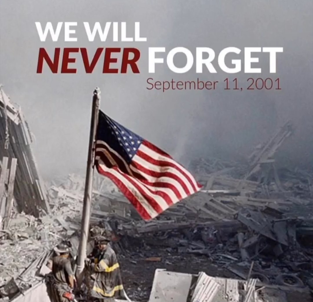 ChicagoPD19's tweet photo. I know exactly where I was when it happened.
I know I will #NeverForget!!!
Nowadays, it seems like many have forgotten.
God bless the souls of all the victims. God bless the families of all the victims.
#OneAmerican #TogetherWeStand https://t.co/a14uh9uJQO