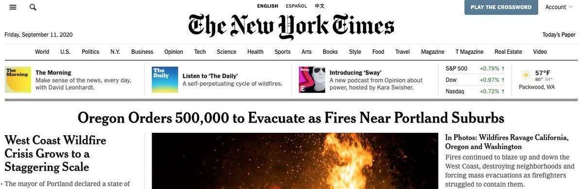 And now stripped across the top of The By God New York Times!