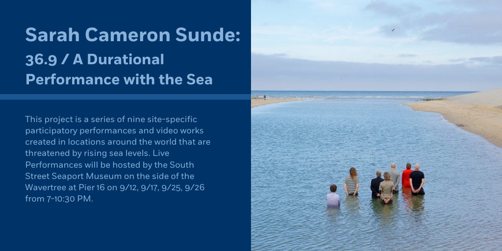 OurWaterfront's tweet photo. 36.5 / A Durational Performance at the Sea is a series video works created in locations around the world that are threatened by rising sea levels. Join @scsunde for the live projections tomorrow @TheSeaport at 7:30pm #CityofWaterDay #MyBlueLine https://t.co/wqjvVhMtUV https://t.co/ItODzneNrx