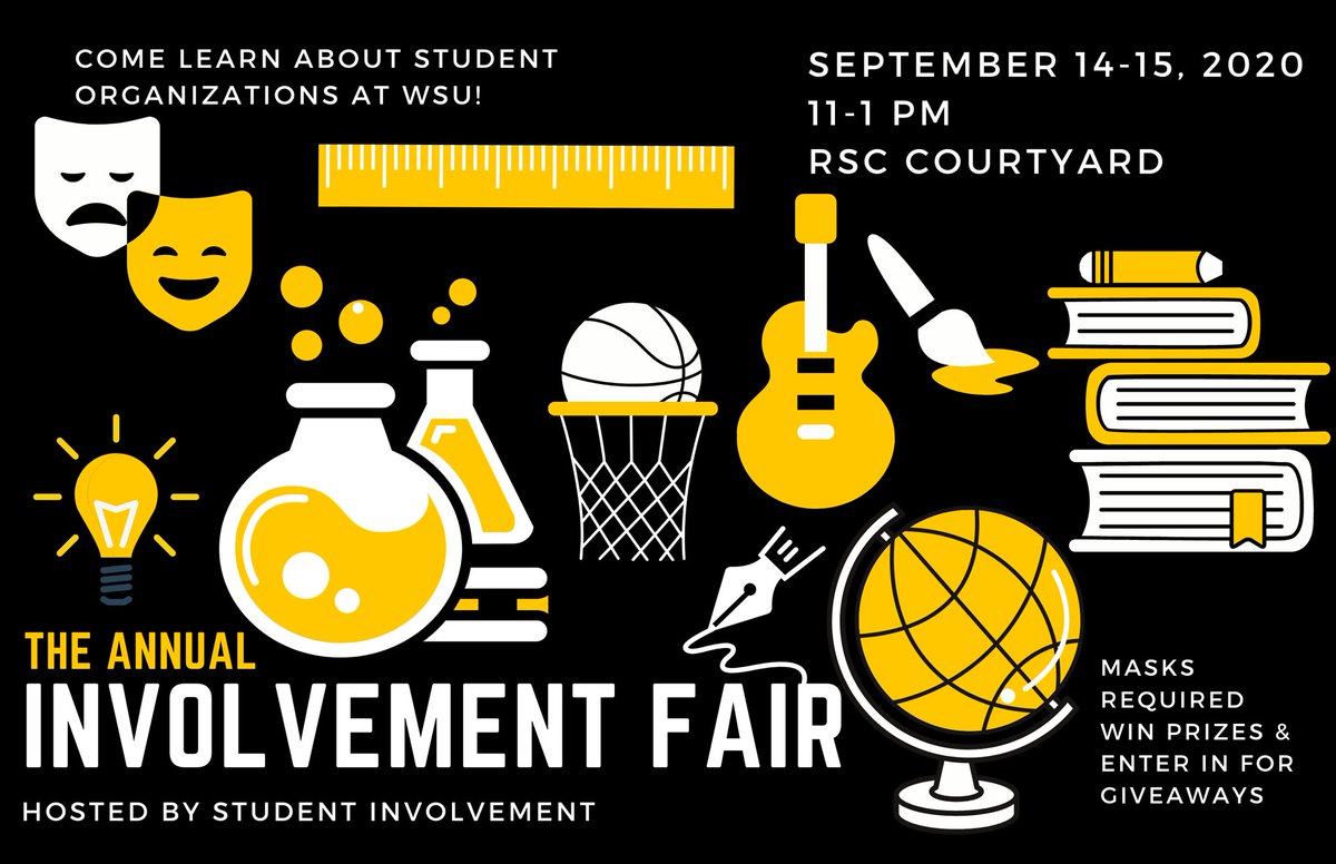 Join us this coming Monday and Tuesday for our annual Involvement Fair! There are many great reasons as to why you should stop by. Here are a few reasons why. A thread.

#getwuinvolved #WichitaState