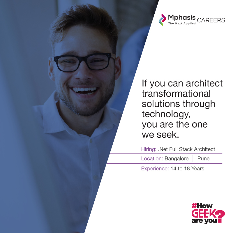 MphasisCareers's tweet image. We are looking for a passionate .Net architect with expertise in Microsoft technologies, AngularJS, and developing UI web applications. If this sounds like a job for you or someone you know, apply now and #StayAhead: bit.ly/DotNet_Archite…
#HowGeekAreYou #DotNetArchitect