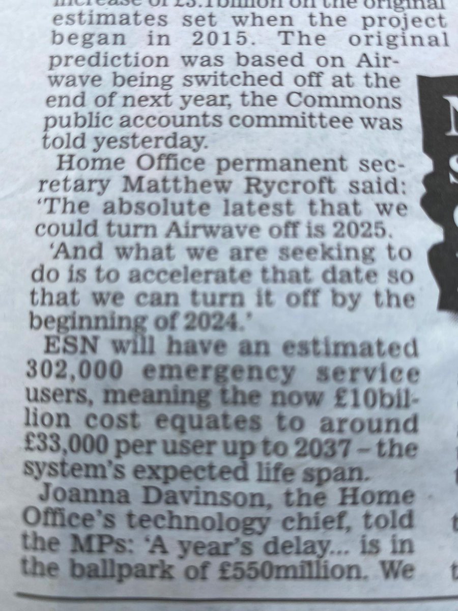 £33,000 per user....wow ....we seem to be massively under charging 😃....and our system, based on a similar architecture is already live and serving thousands of clients. #emergencyservicesnetwork #esn