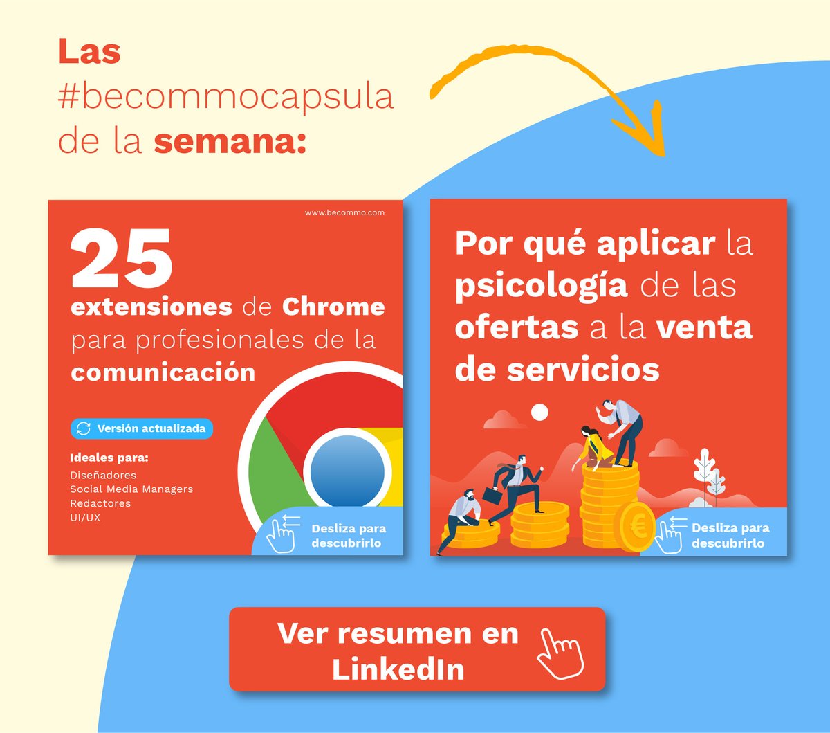 becommo's tweet photo. 🎉¡Ya es viernes! Y con él llega el resumen con las 2 #becommocapsula de esta semana. 👇
https://t.co/MNSjuDGBUf
#LinkedIn #MarketingDigital https://t.co/YCcbXR6Jhn