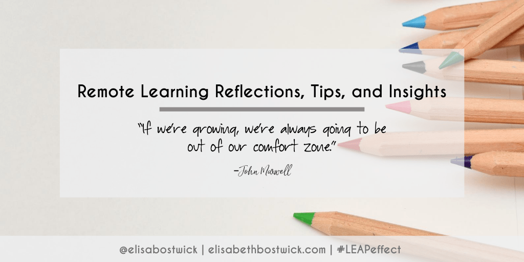 lpijanowski's tweet photo. Remote learning reflections, tips, and insights from @elisabostwick! Love her design considerations. #AODL #remotelearning #doingdigital #edtech https://t.co/73zoJ8DL7m https://t.co/evjqCmizQ4