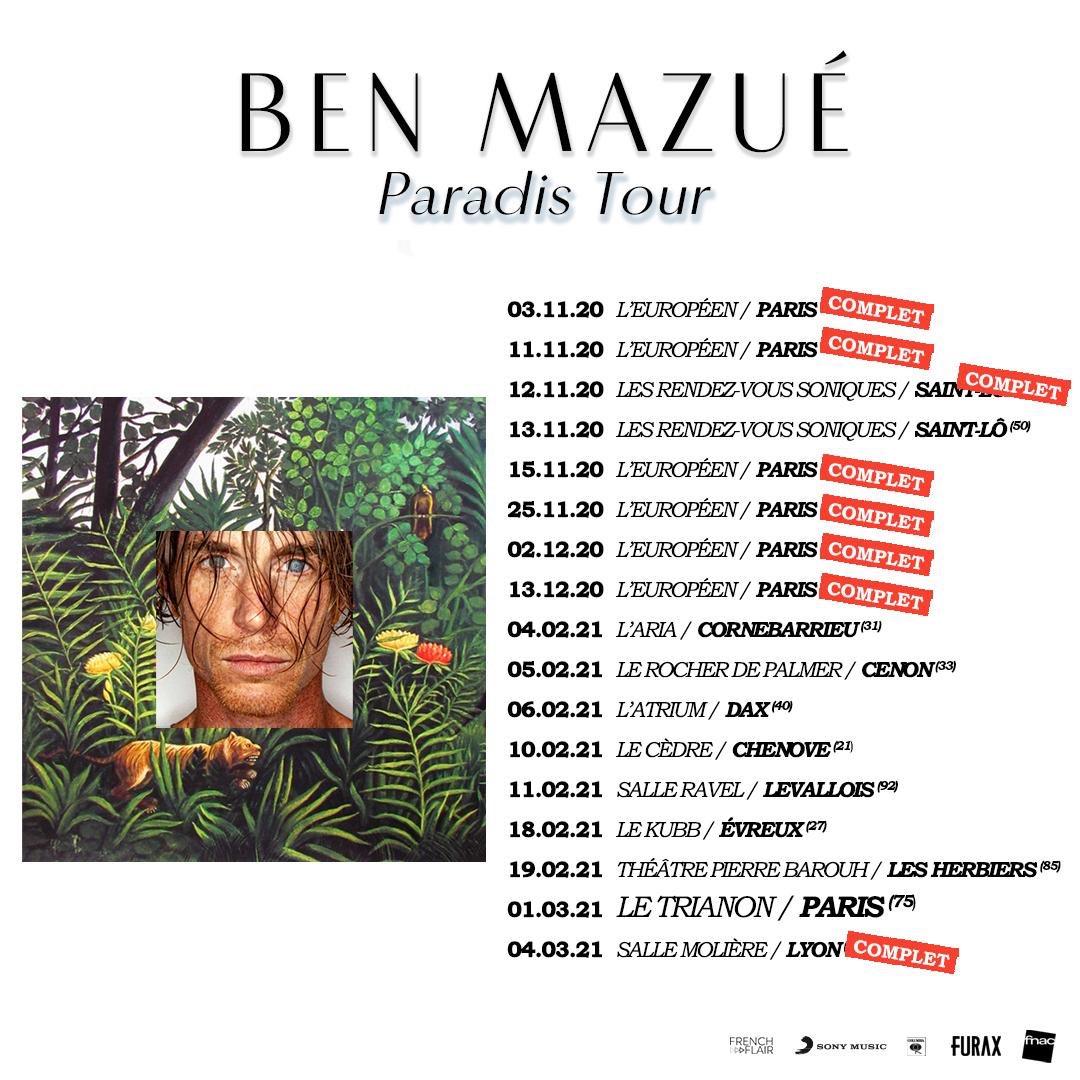 BenMaZUe's tweet photo. La tournée de Paradis c’est parti.  A très bientôt. Là où ça vous chante. https://t.co/WY06ouDw2E