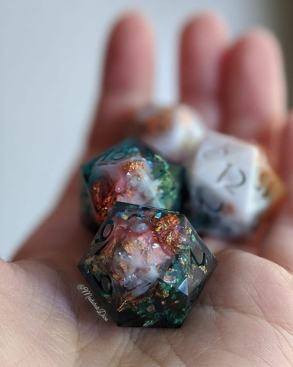 I love seeing how different dice turn out #handmadedice #dice #dnd #pathway #dnddice #homebreweddice