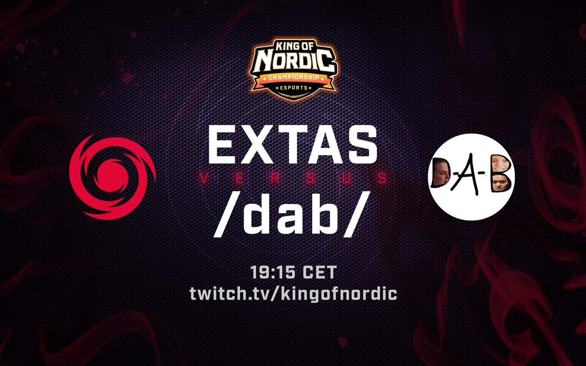 Sweden vs Norway! We face 🇳🇴<a href="/lag_dab/">/dab/</a> in <a href="/kingofnordic/">King of Nordic</a> 19:15 CET tonight. 
Come and support us! 🇸🇪🔴⚫️

🇸🇪 <a href="/Otra116/">Joel Otra</a>
🇸🇪 <a href="/Kalletzz/">Kalletzz</a>
🇸🇪 @exelacsgo
🇸🇪 <a href="/Oskiiiz/">Oskiiz</a>
🇸🇪 <a href="/Ejjecsgo/">Edvin Engstrand</a>

Stream: twitch.tv/kingofnordic