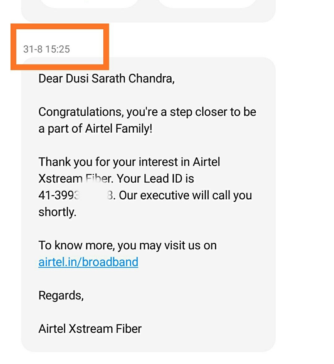 dusisarath's tweet photo. @airtelindia I've raised an issue on 31-Aug'20 &amp; I've not received any call till now regarding the connection. Very poor customer service and I guess it's better off for me to go ahead with an other provider. https://t.co/dC3YjxHAZ7