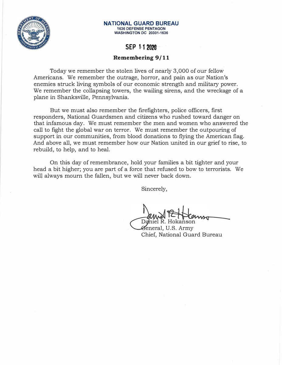 We will always mourn the fallen, but we will never back down. Read and share my Letter to the Force. #NeverForget
