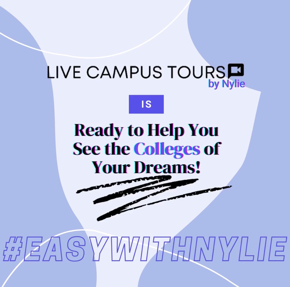 livecampustours's tweet photo. Welcome to LiveCampusTours by Nylie!
#TourAnywhere #TourFromHome #EasyWithNylie #CollegeSearch #CampusTours #Nylie #StudentJobs https://t.co/4jr5pxMDRe