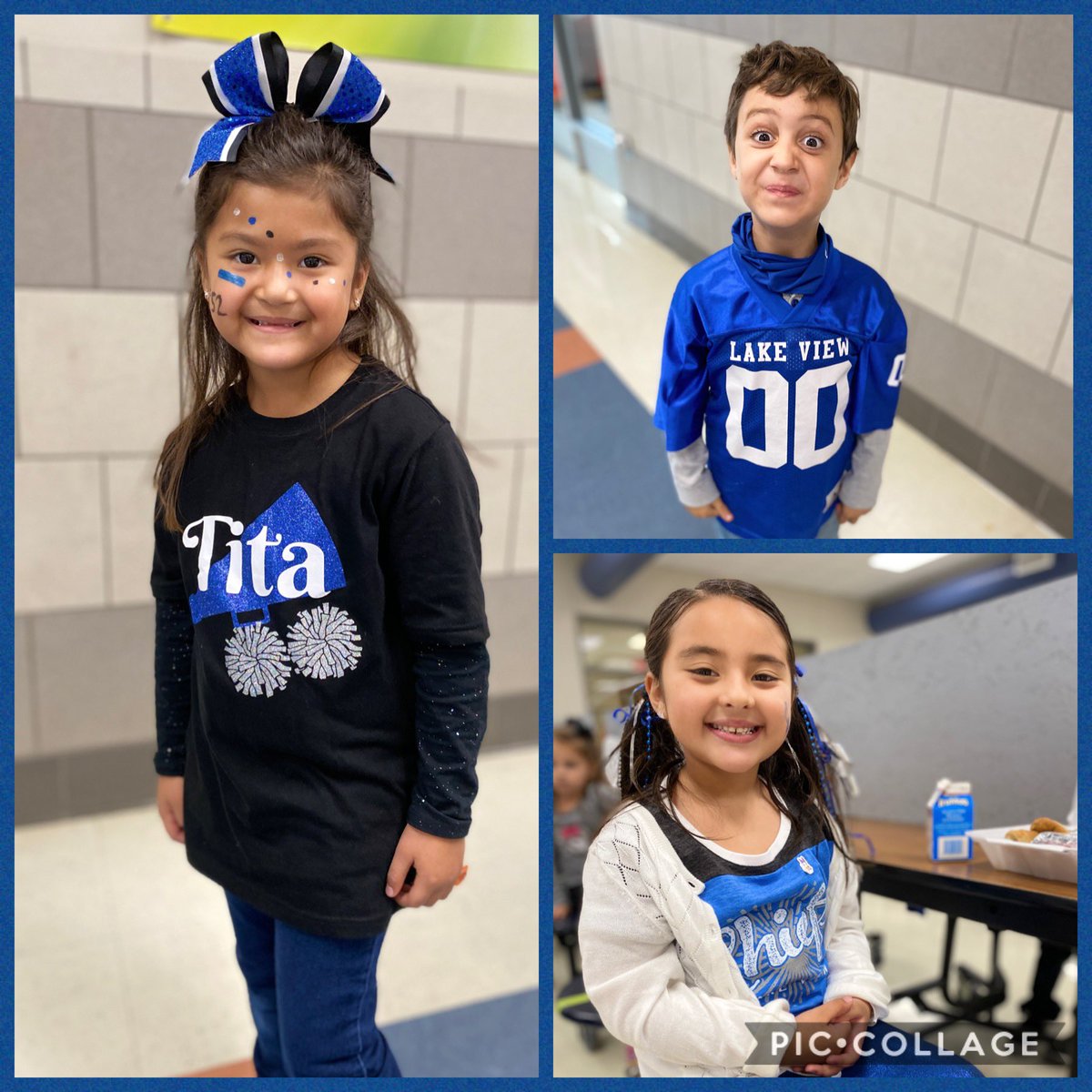 Goliad Kindergarteners showing their Lake View pride. #goliadstrong #servingsaisd2020 <a href="/judyknight47/">Judy Knight, Ph. D.</a>