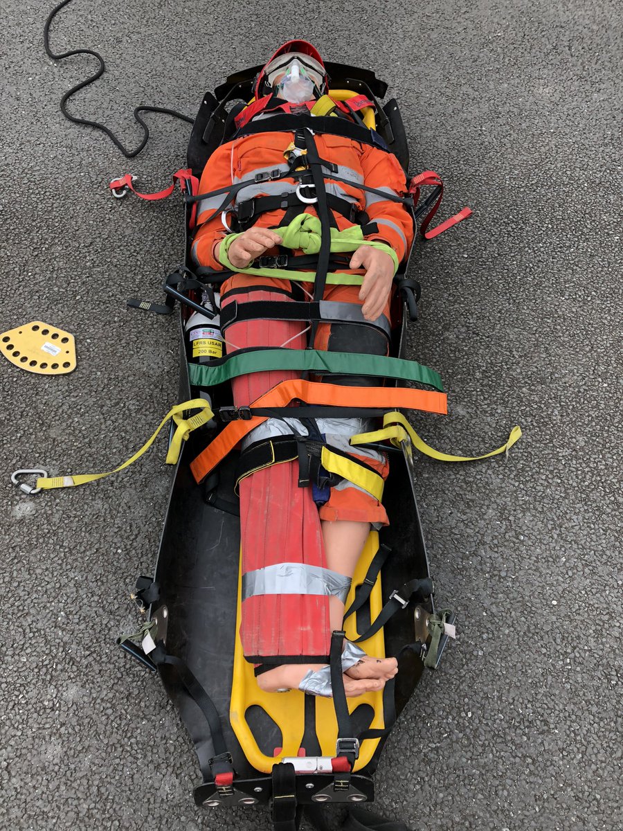@LFRS_USAR carrying out a rescue at height, a little SWAH to start followed by first aid and rescued via a cableway, a good session with plenty of learning for all @LancashireFRS @SM_LFRS_USAR @USAR_Capability #SWAH #LACE #USAR
