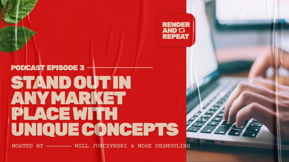 Renderandrepeat's tweet photo. Episode 3 is LIVE! 

We talk about coming up with new concepts, and strategies for putting different ideas together 💸

https://t.co/r7SZLgYiDN https://t.co/9HDx4tl7o7