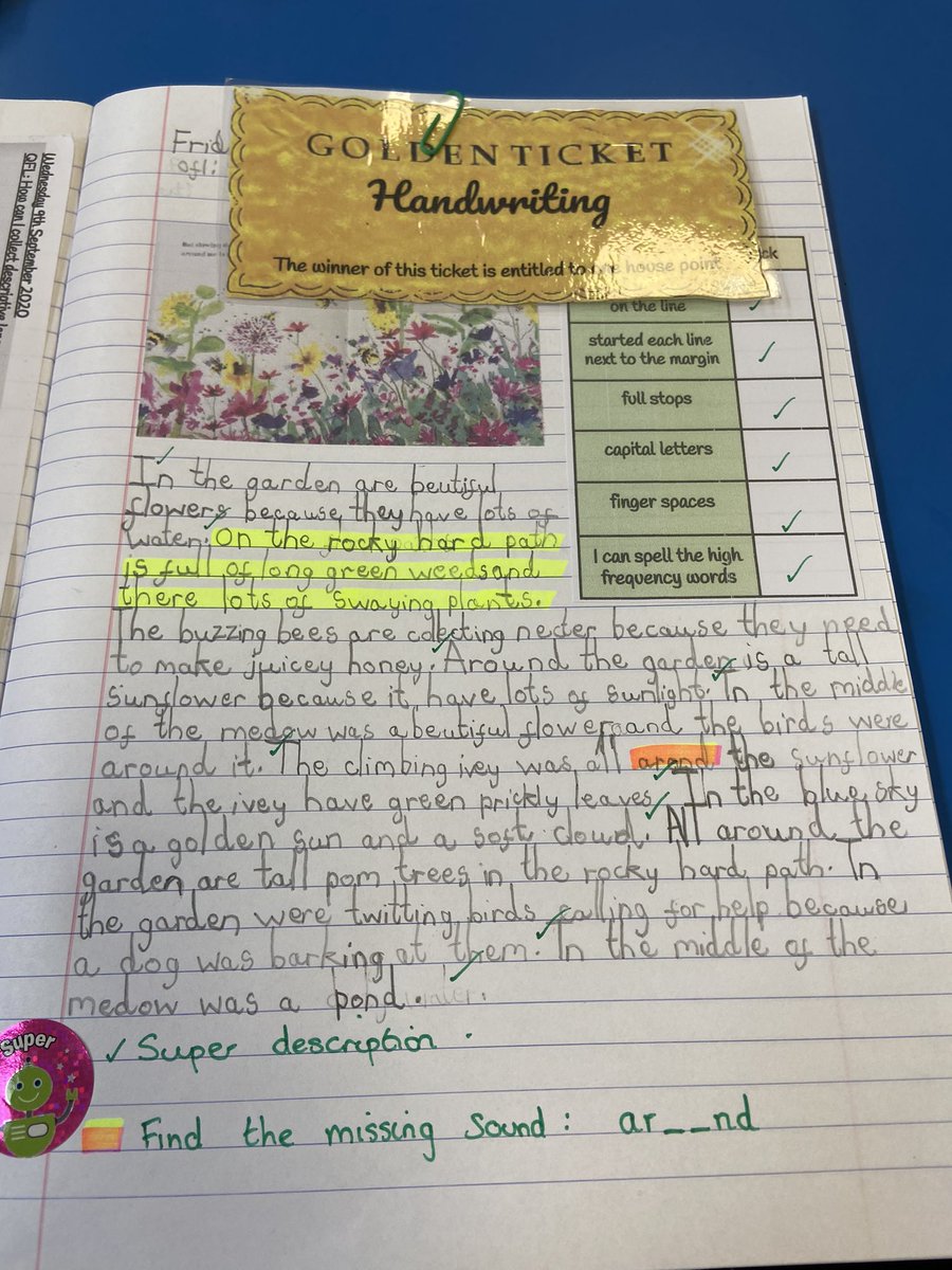 HJAMrHughes's tweet image. What a wonderful first big write in 2DH! I am so incredibly proud of how hard all the children worked on their setting descriptions today. I also had to give out a record number of golden tickets because their handwriting was so beautiful! Great work 2DH! #SettingDescription