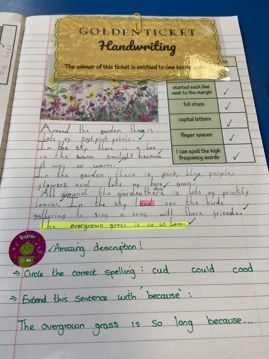 HJAMrHughes's tweet image. What a wonderful first big write in 2DH! I am so incredibly proud of how hard all the children worked on their setting descriptions today. I also had to give out a record number of golden tickets because their handwriting was so beautiful! Great work 2DH! #SettingDescription