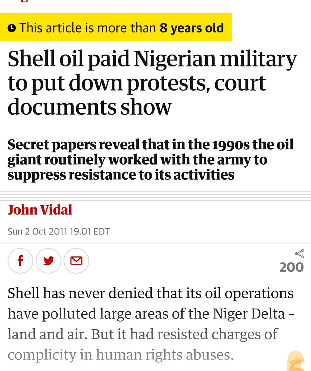 Shell: Displacing thousands in Nigeria, environmental degradation, famine, death squads, murder and slavery