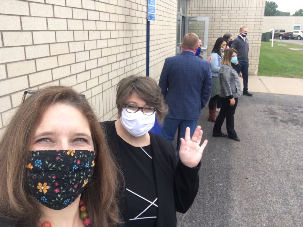 mcricker's tweet image. Loved reporting for bus duty (and watching students skip into school!) alongside @LtGovFlanagan @mcdowell_bob @karlabigham @TonyJurgensMN &amp;amp; Christa McAuliffe Elementary School leaders in Hastings this morning! #SafeLearningMN