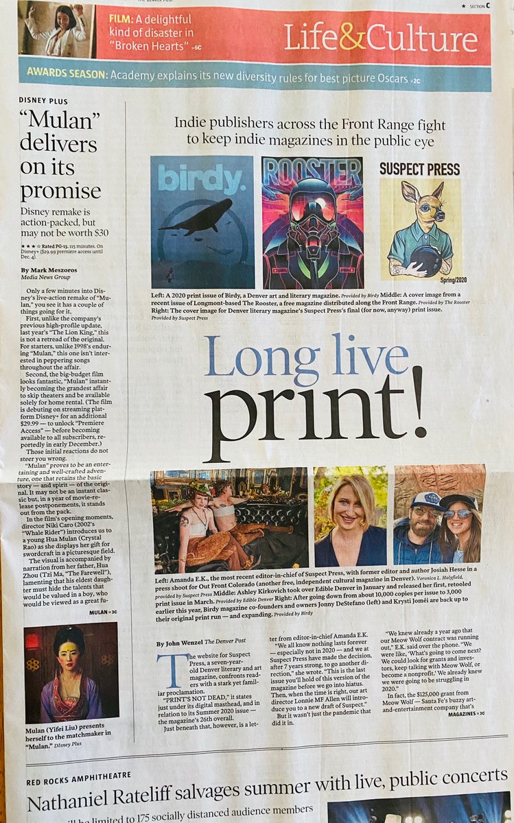 Print magazines, especially free arts &amp; culture-focused pubs, have always faced an uphill climb. Thanks to <a href="/suspectpress/">Suspect Press</a> <a href="/birdymagazine/">birdy magazine</a> <a href="/edibledenvermag/">Edible Denver</a> <a href="/RoosterMagazine/">RoosterMagazine⁉️</a> <a href="/calhounwestword/">patricia calhoun</a> for perspective on this piece that looks pretty great in print (but will also be on <a href="/thknwco/">The Know</a>)