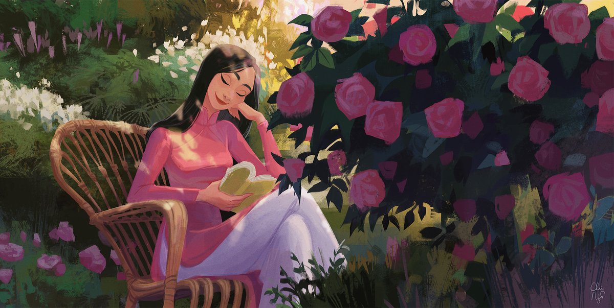 chillustrates's tweet photo. Reading garden🌹 https://t.co/BQPnWKQina