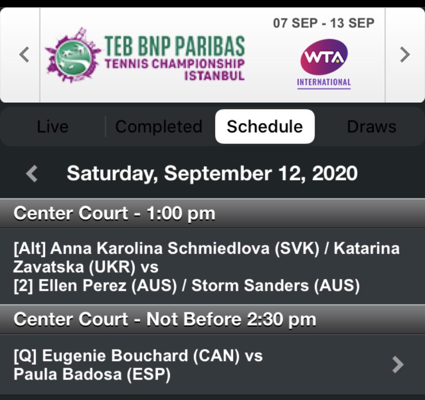 AmazingGenieB's tweet photo. Genie will play her SF match against Badosa tomorrow not before 2:30pm
local time. #GoGenieGoπͺπͺπͺ https://t.co/gbSrCc5NuI