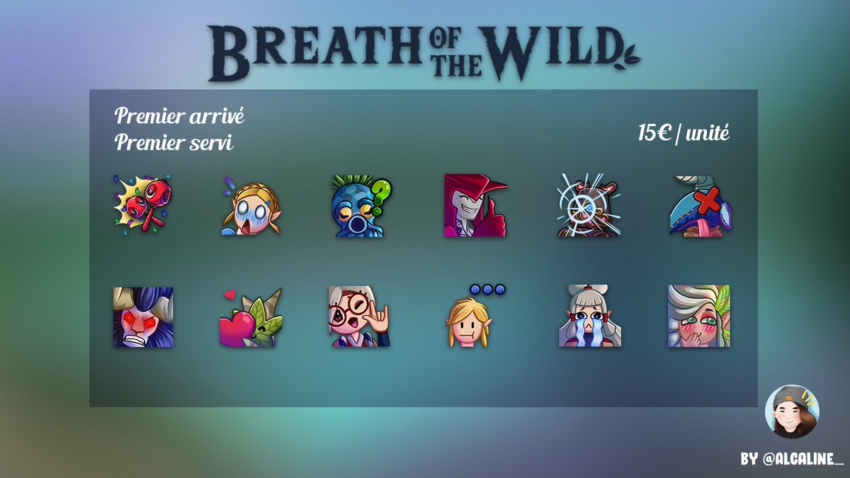 Alcaline_'s tweet image. 🍃Emotes Breath of the Wild 🍃
Ces 12 emotes sont à vendre à 15€/emote
Si vous êtes intéressé par certaines d'entre-elles ▶️ DM
Premier arrivé premier servi !
Chaque emote ne sera vendue qu'une seule fois !

Un petit 🔁 pour m'aider ? 🙂
